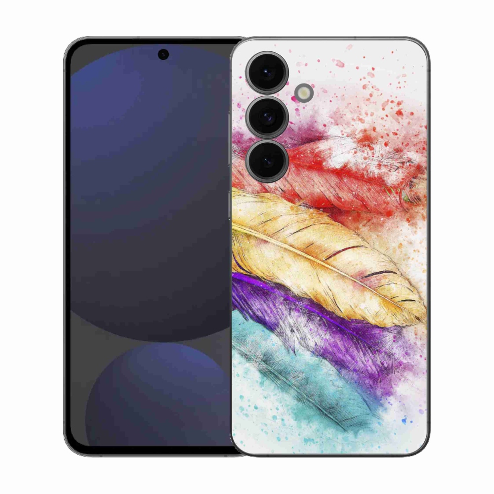 Zselés borítás mmCase Samsung Galaxy S25 FE készülékhez - színes tollakkal
