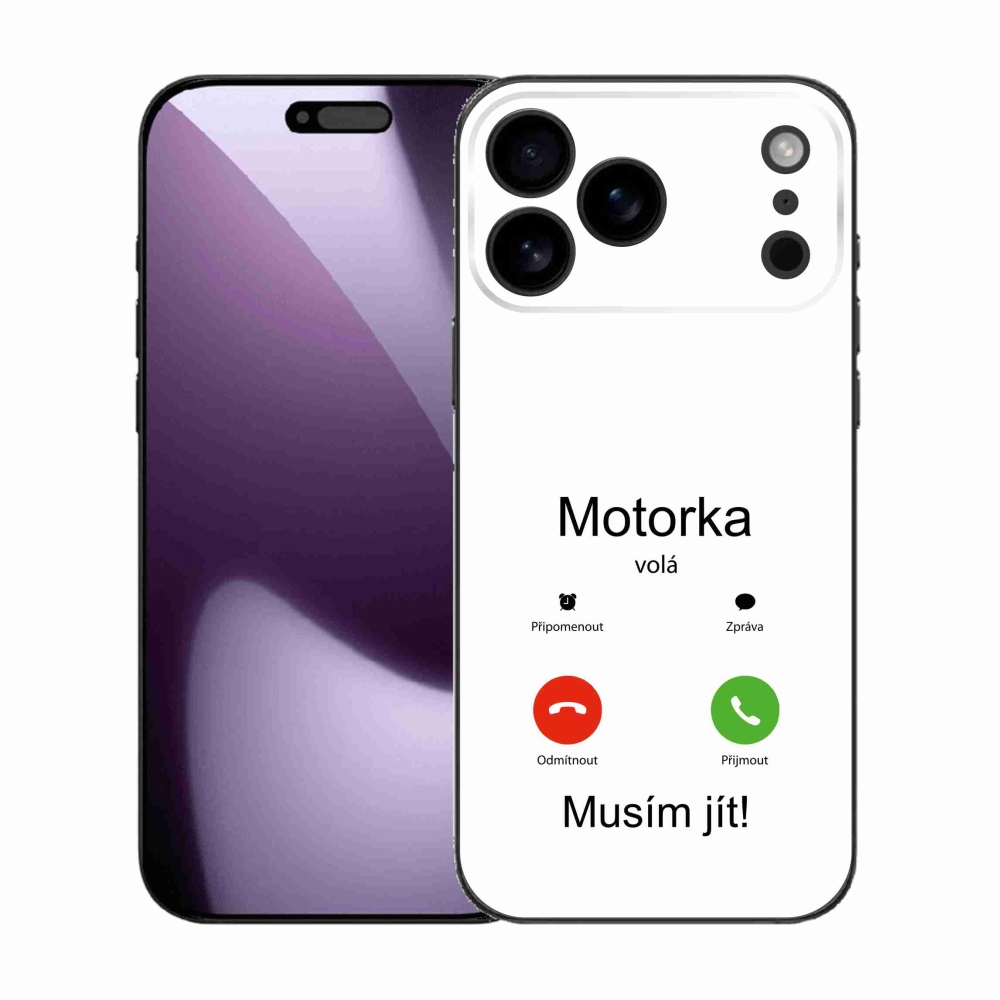 Gél borítás mmCase iPhone 17 Pro Max készülékhez - motoros hívások fehér háttérrel