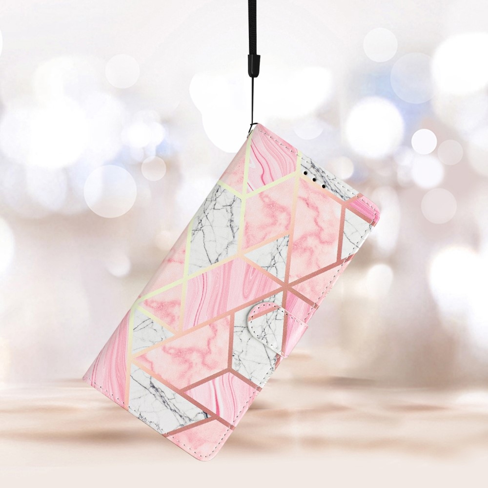 Egyedi könyvtáska Samsung Galaxy A06 4G - rózsaszín márvány