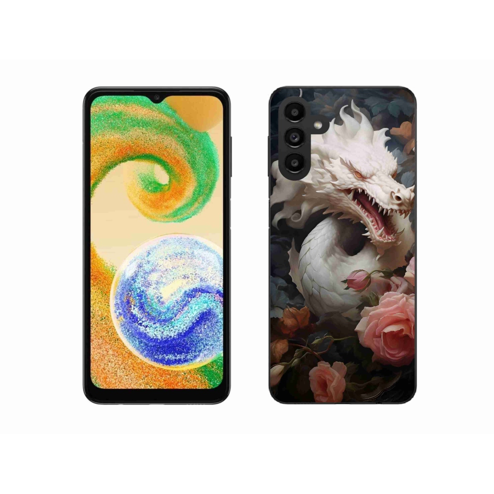 Zselés borítás mmCase Samsung Galaxy A04s (164.7x76.7x9.1mm) - fehér sárkány