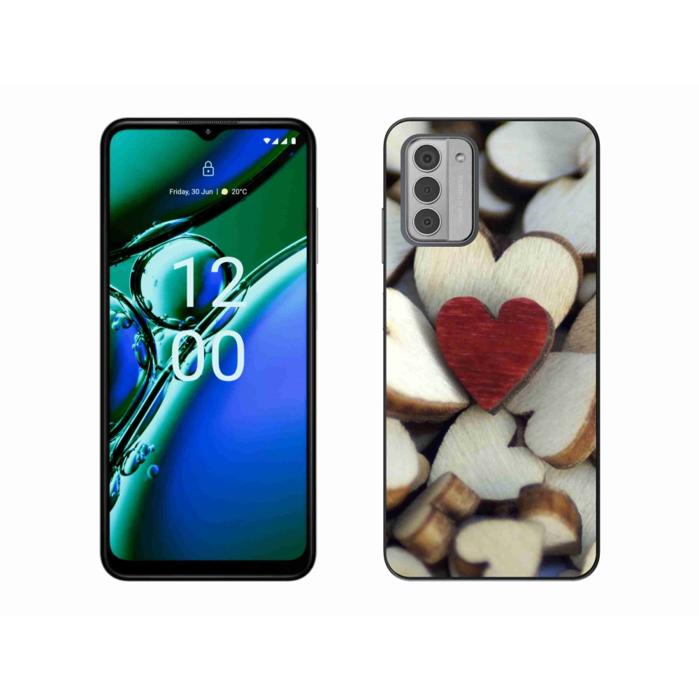 Zselés borítás mmCase Nokia G42 készülékhez - gravírozott piros szív