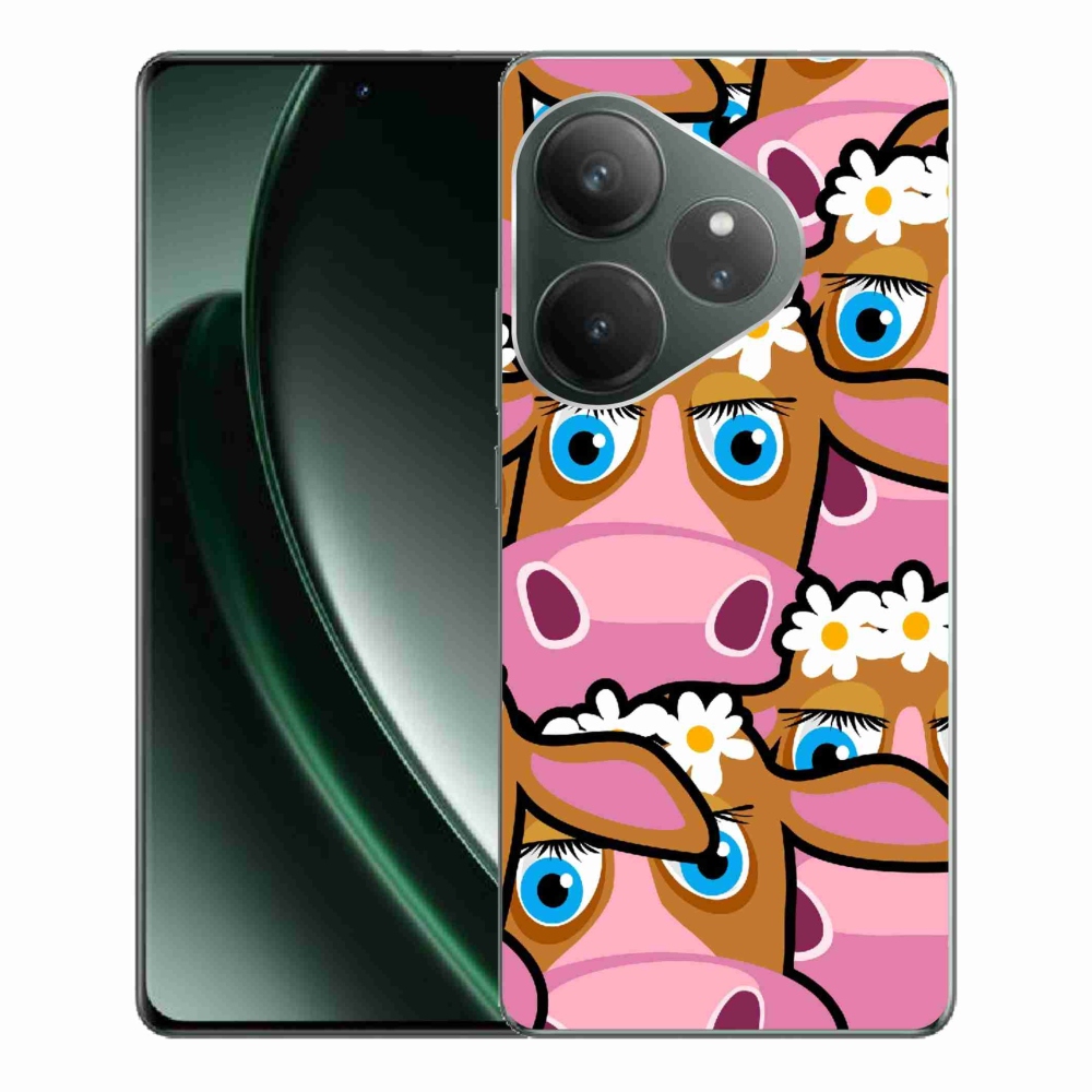 Zselés borítás mmCase a Realme GT 6 5G/GT 6T 5G - karikatúrás tehenekhez