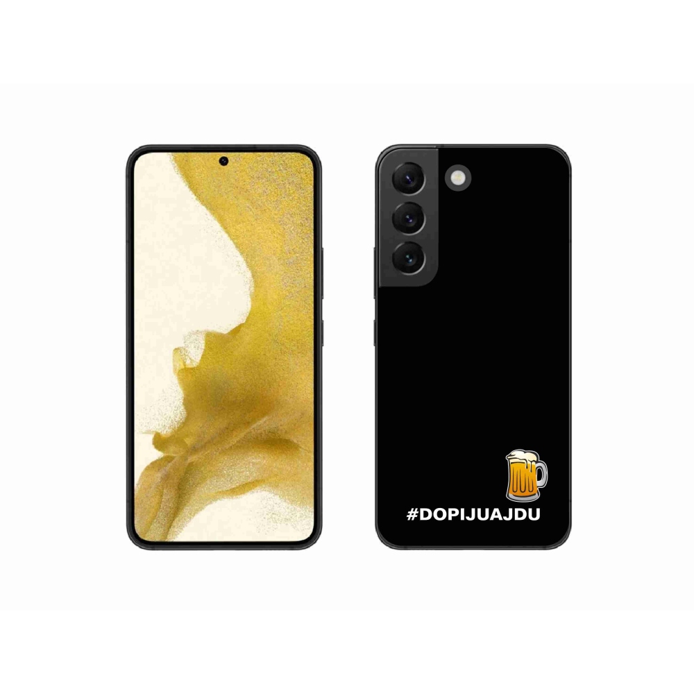 Gél borítás mmCase Samsung Galaxy S22 5G - sör motívum 1 fekete háttérrel