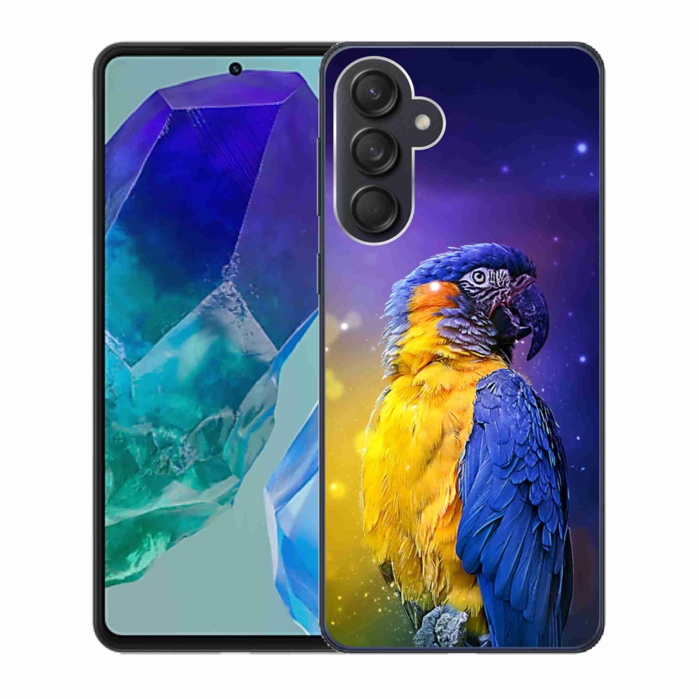 Gél tok mmCase a Samsung Galaxy M55 5G készülékhez - papagáj ara 1