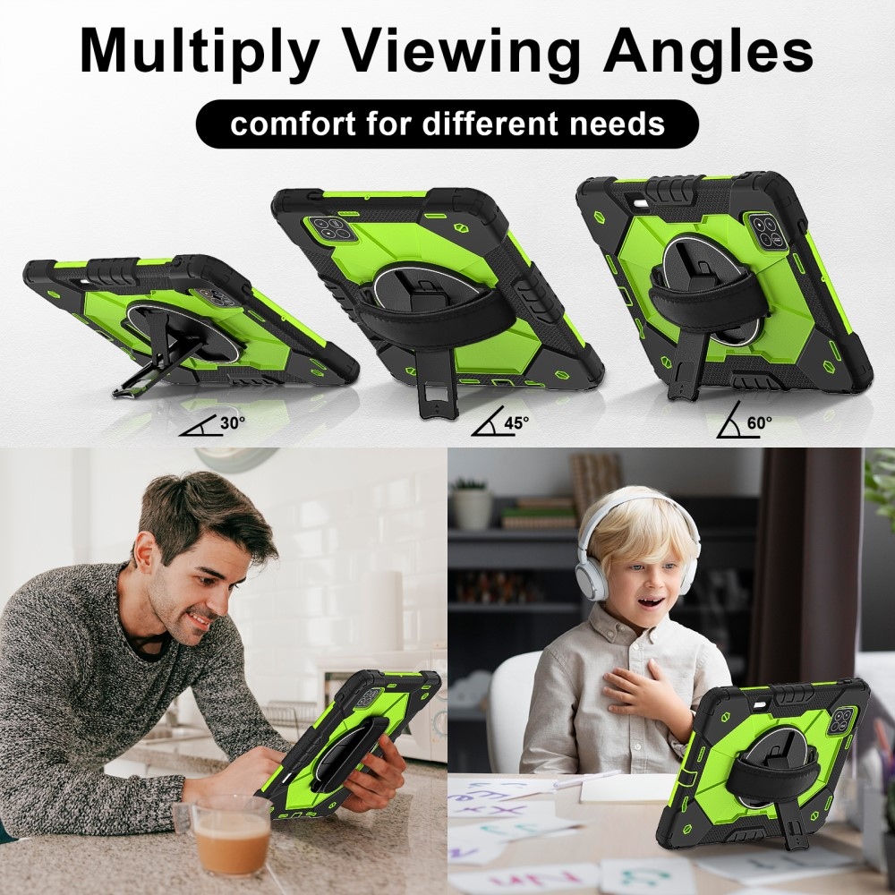 Strapabíró huzat kéztartóval és vállpánttal Xiaomi Pad 7/7 Pro-hoz - fekete/zöld