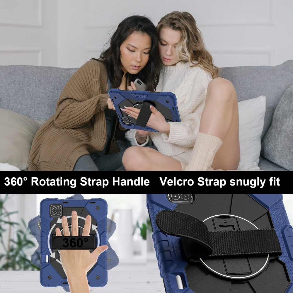 Strapabíró huzat kézi tartóval és vállpánttal Xiaomi Pad 7/7 Pro készülékhez - sötétkék/fekete