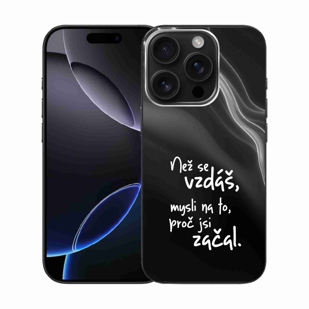 Zselés borítás mmCase iPhone 16 Pro készülékhez - idézet 2 fekete háttér