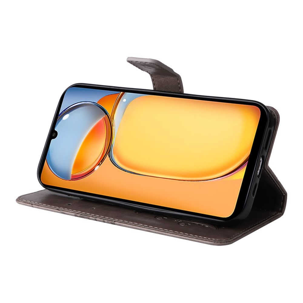 Nagy pillangó könyv tok Xiaomi Poco C65/Redmi 13C - szürke