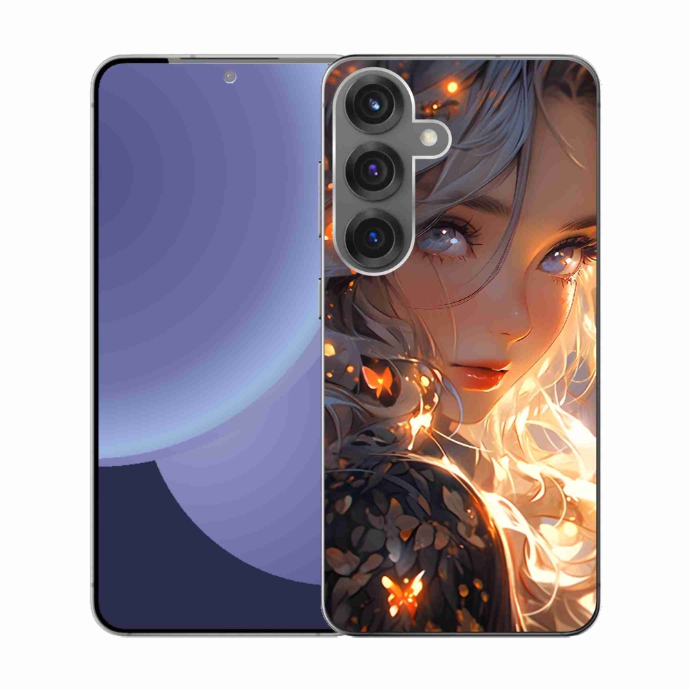 Gél borítás mmCase Samsung Galaxy S25 készülékhez - lány és pillangók