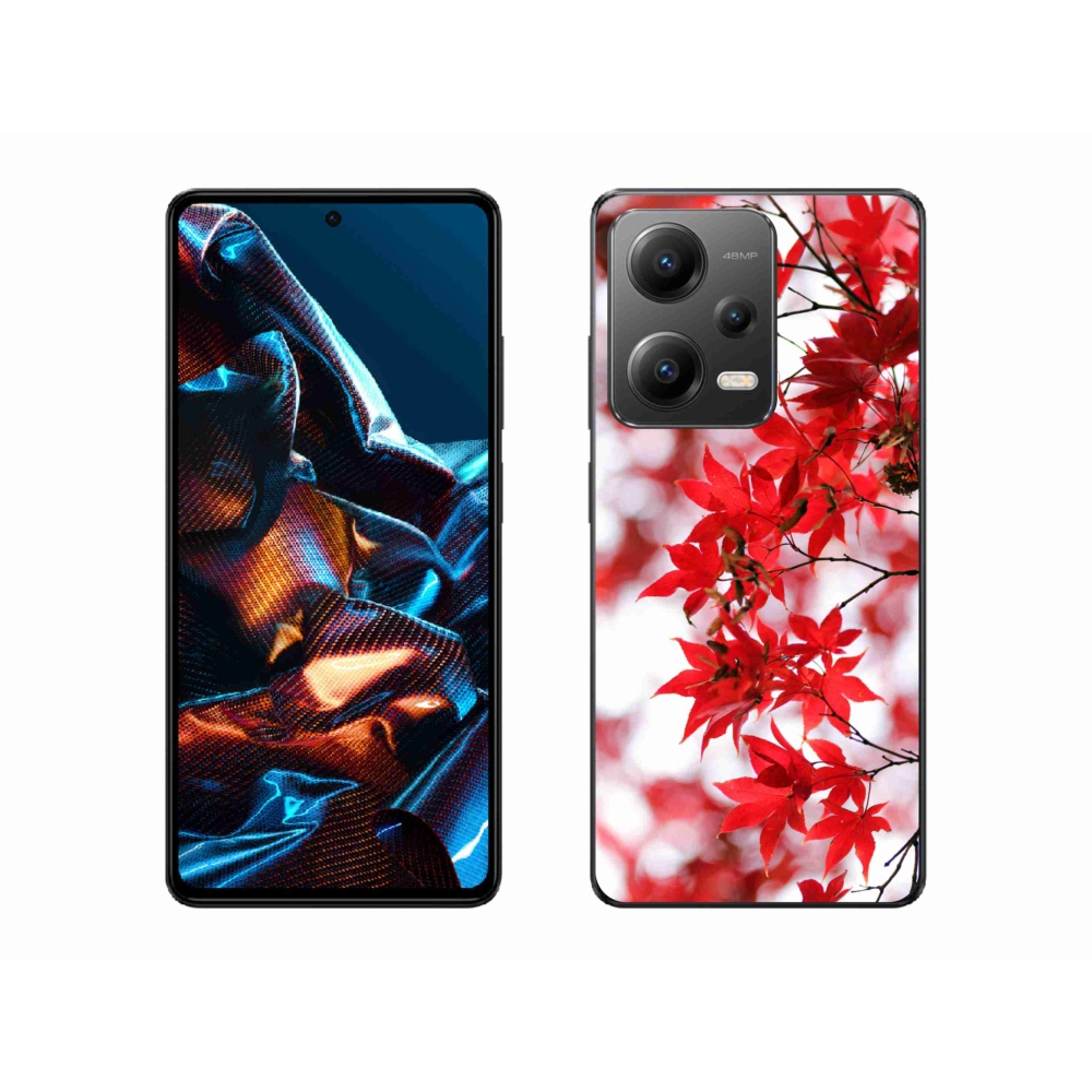 Gél borítás mmCase a Xiaomi Redmi Note 12 Pro 5G-hez - piros levelek