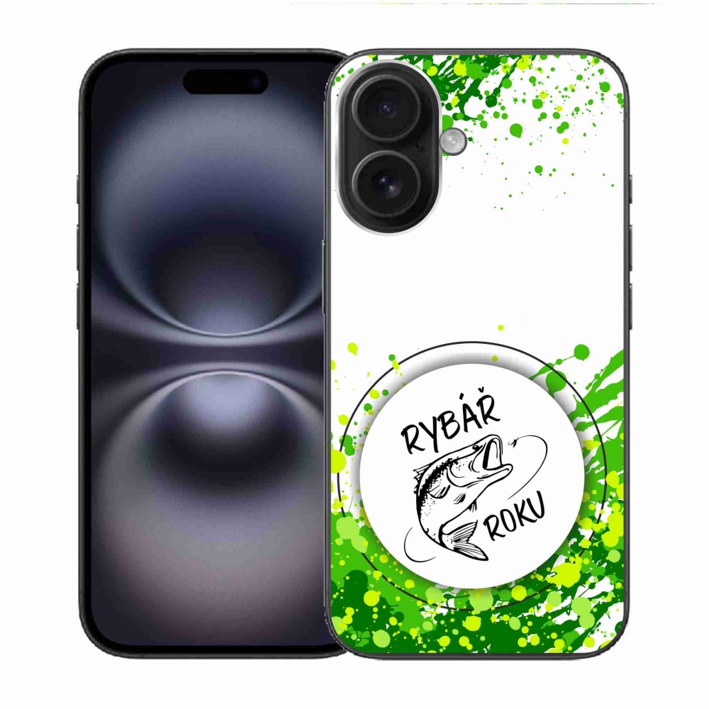 Gél borítás mmCase iPhone 16 készülékhez - Az év halászának fehér háttere