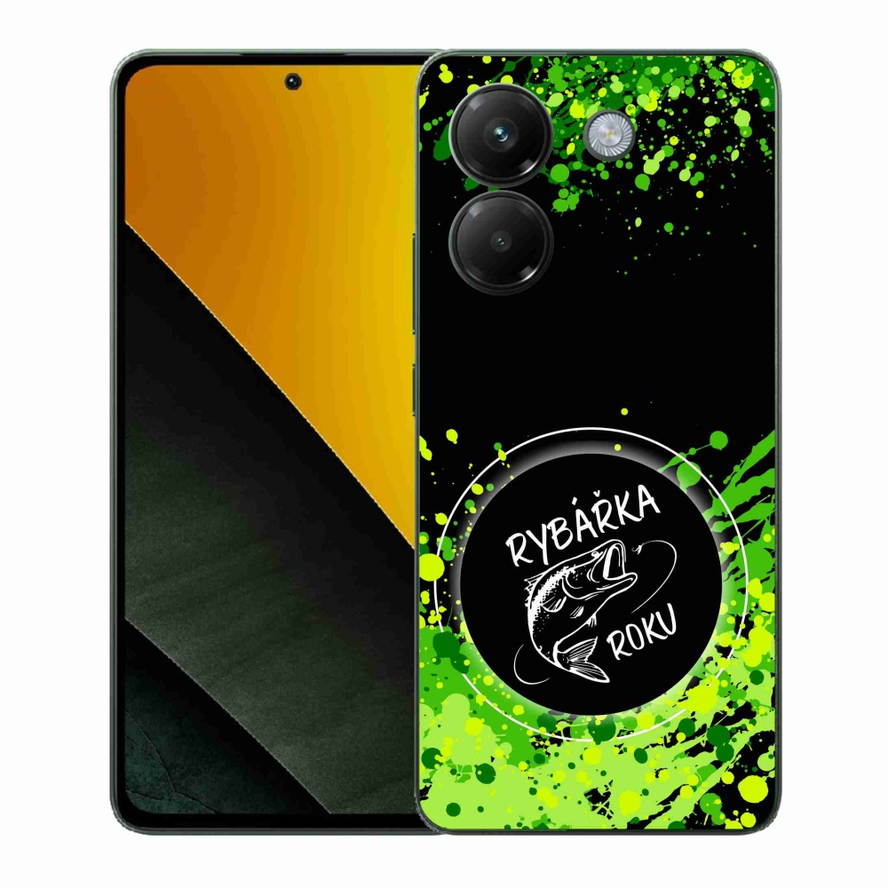 Gél borító mmCase a Xiaomi Poco M7 Pro 5G számára - az év horgásza fekete háttérrel