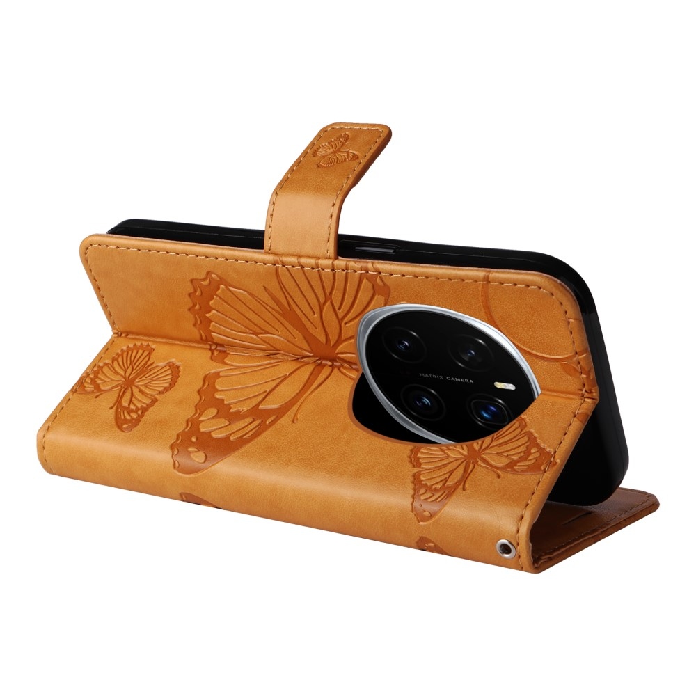 Nagy pillangó könyv tok a Honor Magic 7 Pro 5G számára - sárga