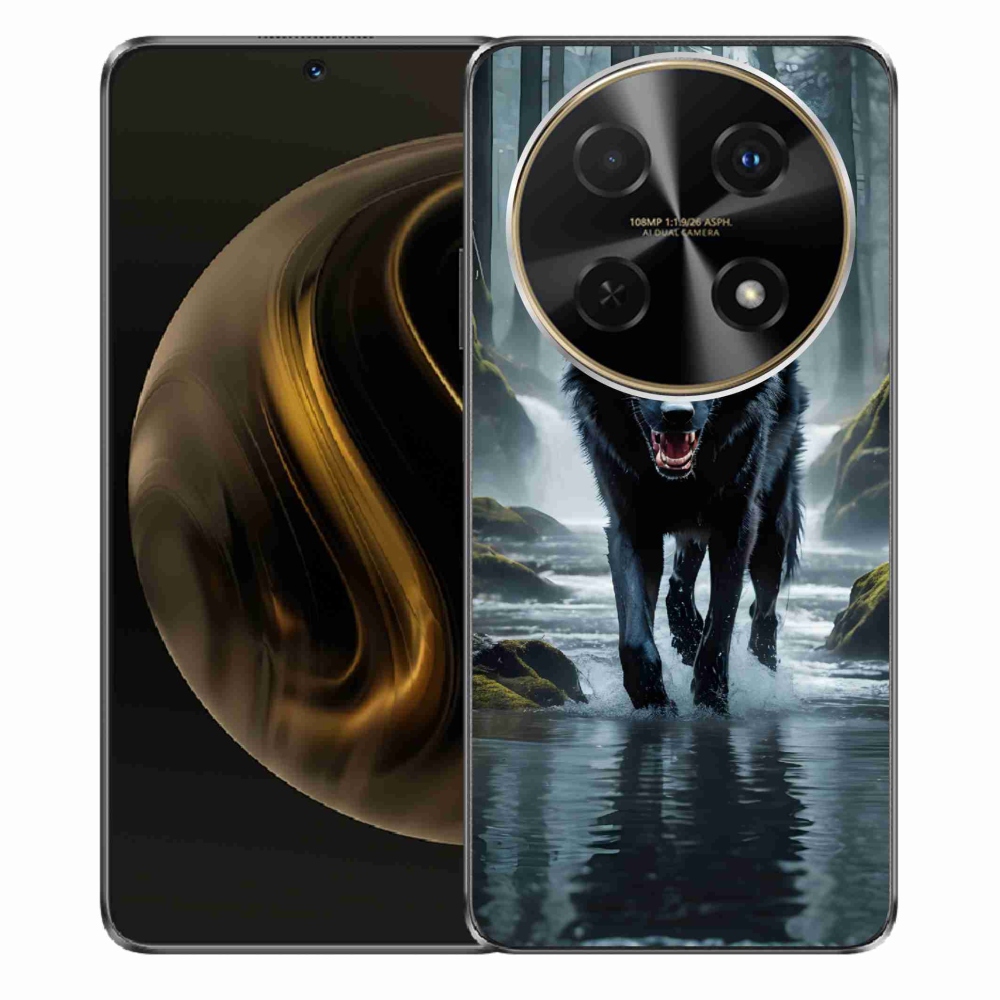 Gél borítás mmCase a Huawei Nova 12i készülékhez - fekete farkas