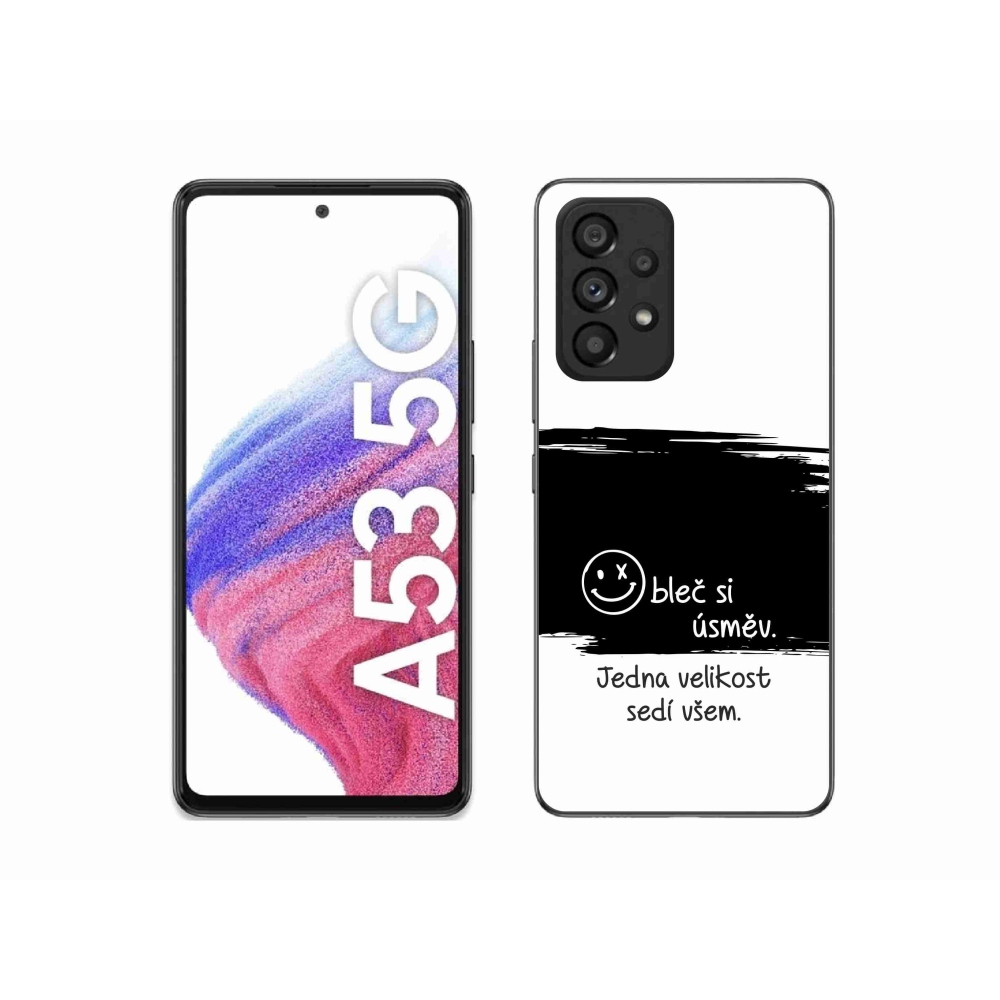 Gél borító mmCase Samsung Galaxy A53 5G - vicces szöveg 8 fekete és fehér háttérrel