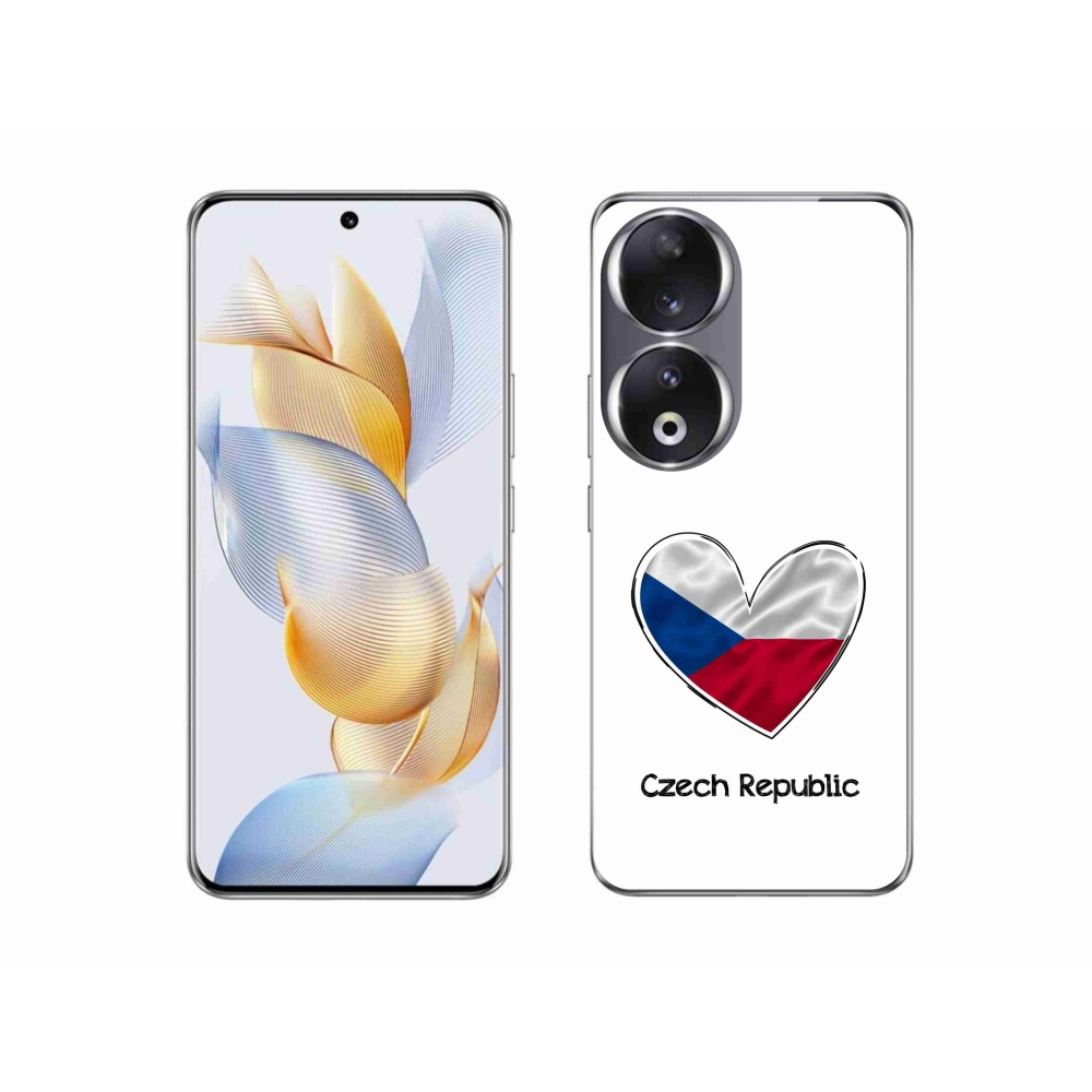 Zselés borító mmCase a Honor 90-hez - szív zászló fehér háttérrel