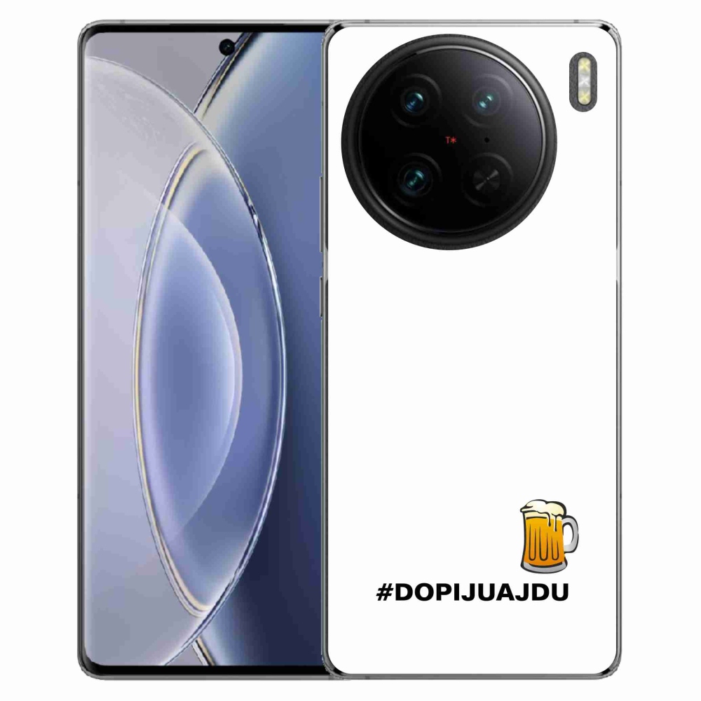 Gél borító mmCase a Vivo X90 Pro készülékhez - sör motívum 1 fehér háttér