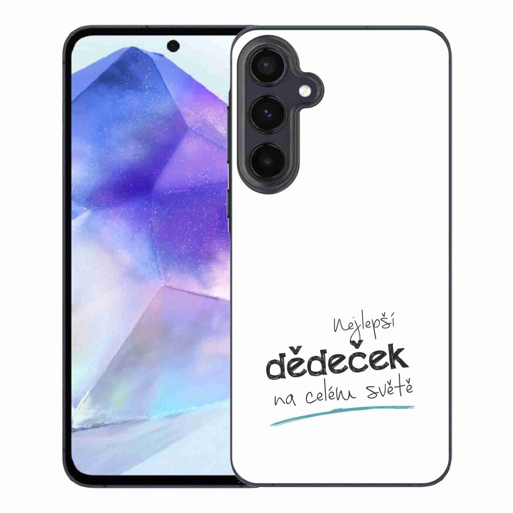 Gél borító mmCase Samsung Galaxy A55 5G - a legjobb nagypapa 3 fehér háttérrel