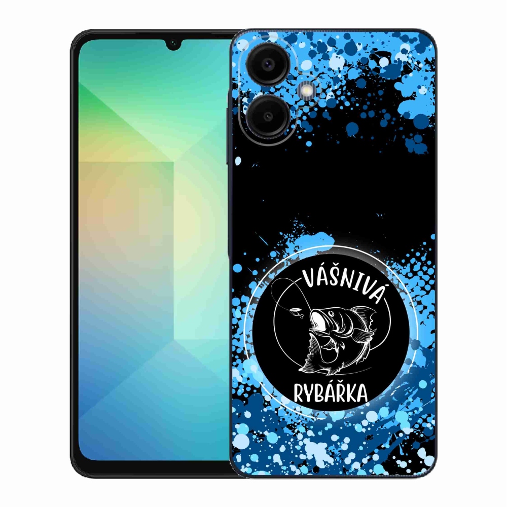 Gél borító mmCase Samsung Galaxy A06 4G - szenvedélyes halásznő fekete háttérrel