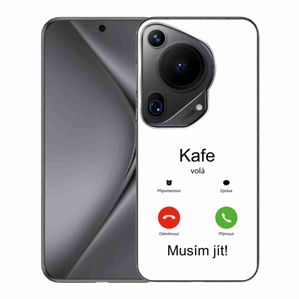 Gél borító mmCase a Huawei Pura 70 Ultra - kávé hívó fehér háttérrel