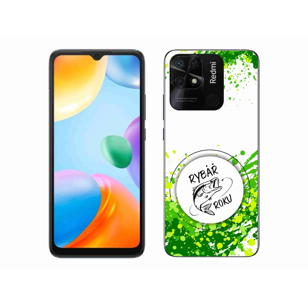 Gél borító mmCase a Xiaomi Redmi 10C-hez - az év halászának fehér háttere