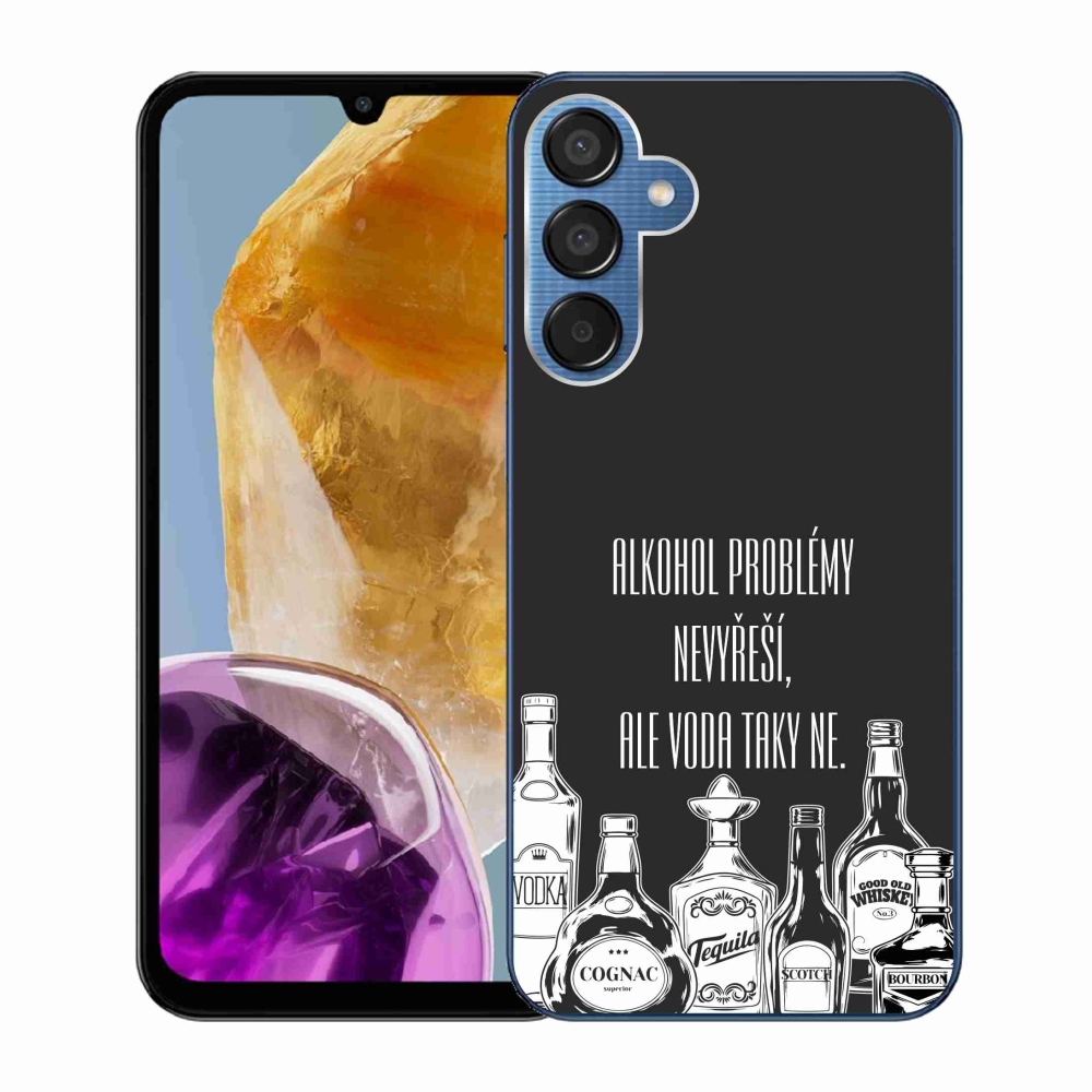 Gél borítás mmCase Samsung Galaxy M15 5G - vicces szöveg fekete háttérrel