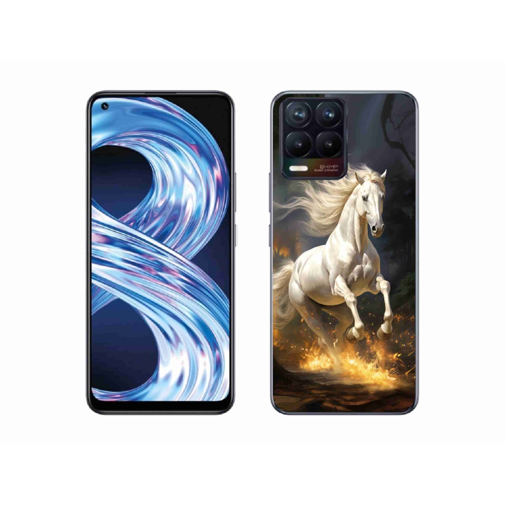 Gél borítás mmCase a Realme 8 4G - fehér ló 2