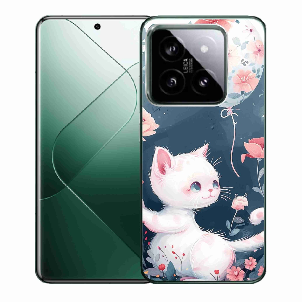 Gél borító mmCase a Xiaomi 14-hez - cica lufival
