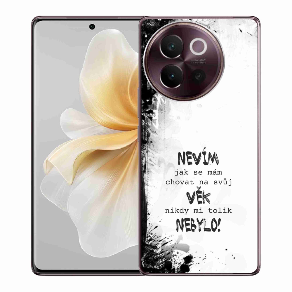 Gél borító mmCase a Vivo V40 Lite 5G készülékhez - vicces szöveg 14 fehér háttér