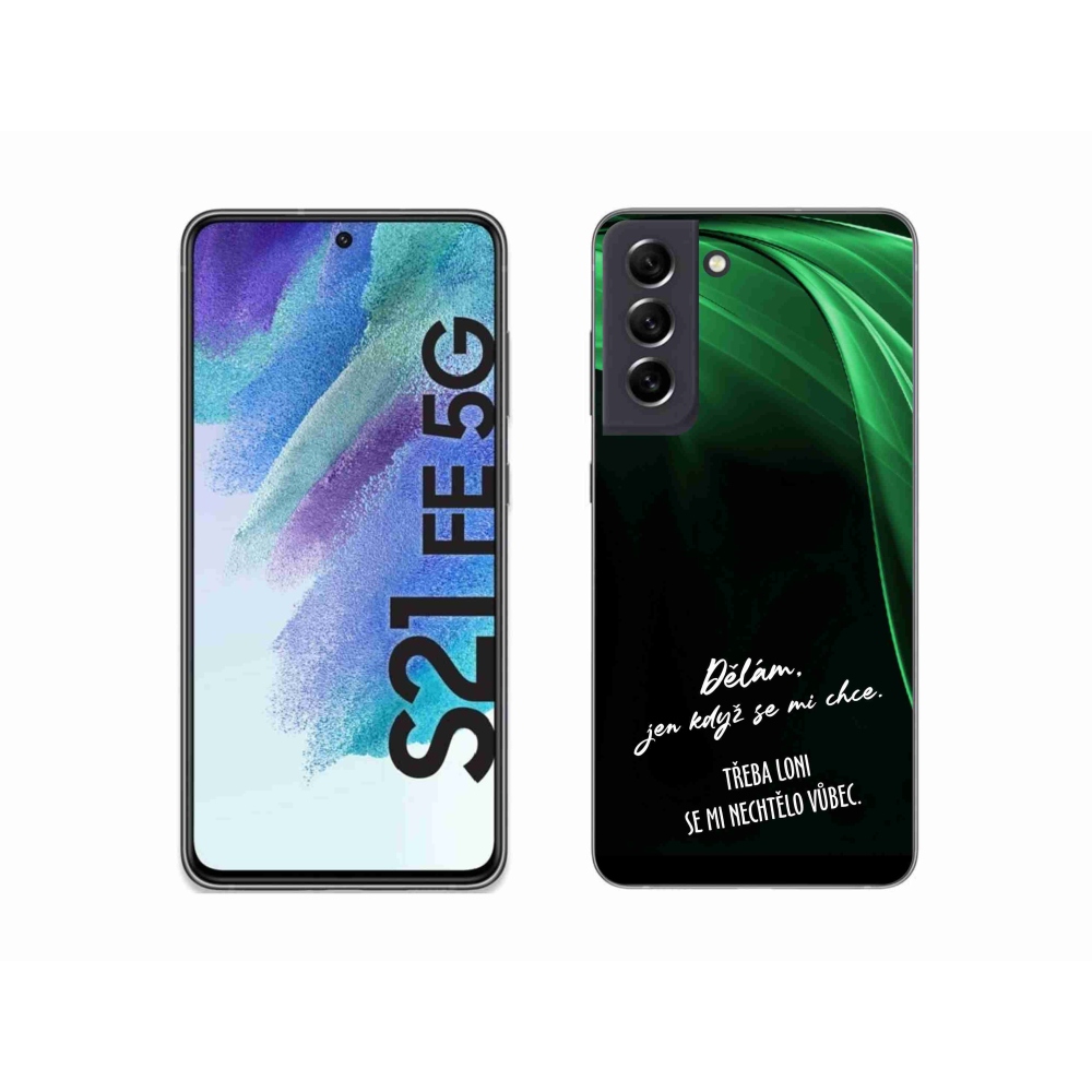 Gél borító mmCase Samsung Galaxy S21 FE 5G - vicces szöveg 12 fekete háttér