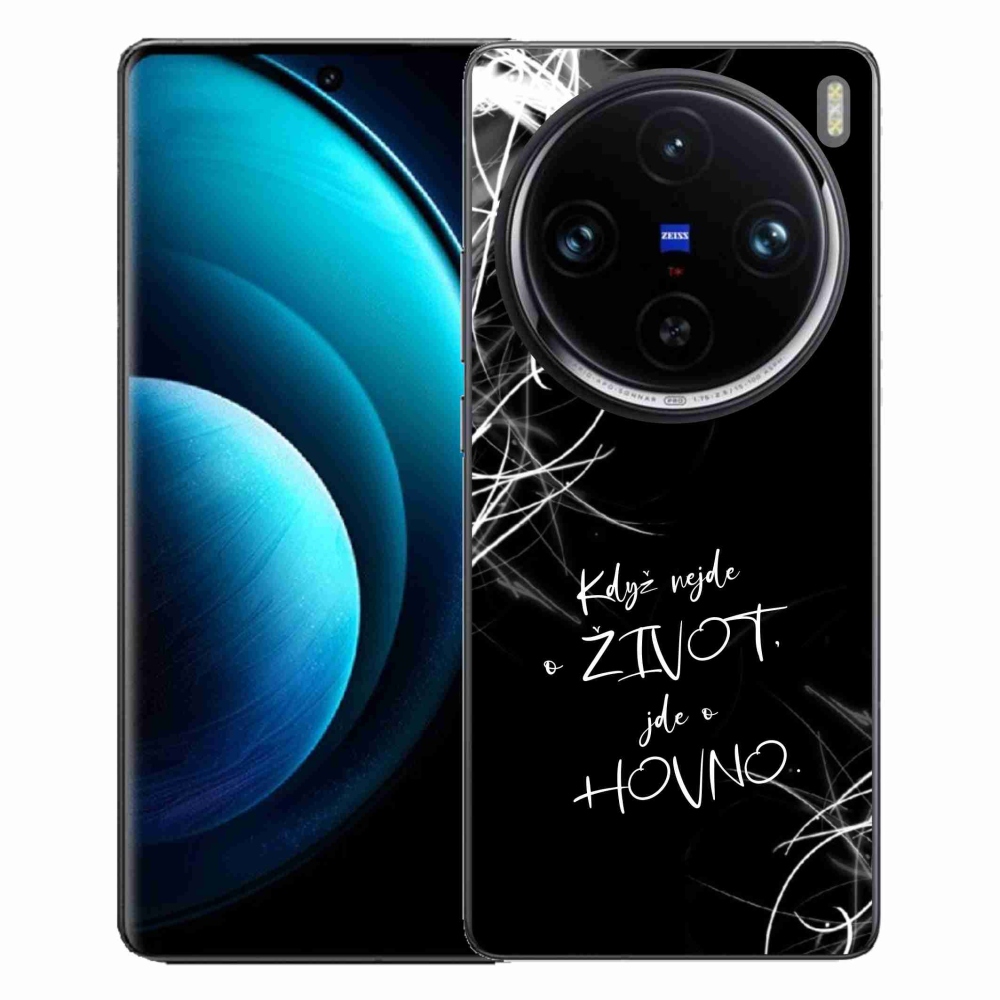 Gél borító mmCase a Vivo X100 Pro 5G készülékhez - vicces szöveg 16 fekete háttér