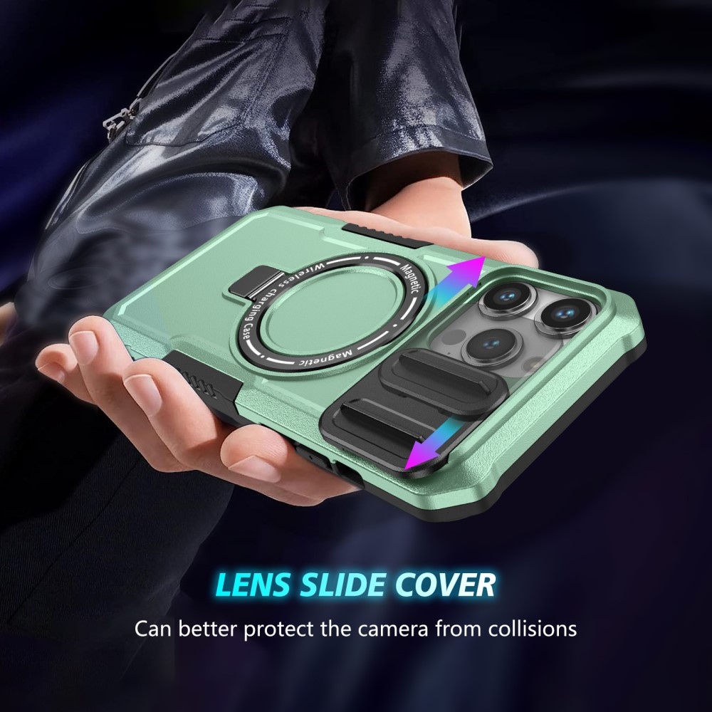 Katonai strapabíró védőburkolat MagSafe-vel iPhone 14 Pro Max készülékhez - világoszöld
