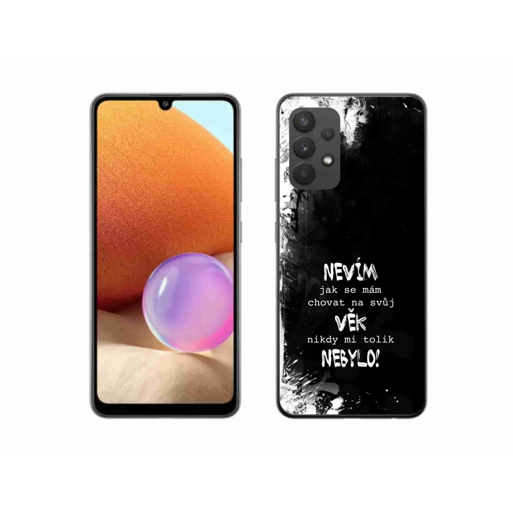 Gél borító mmCase Samsung Galaxy A32 4G - vicces szöveg 14 fekete háttér