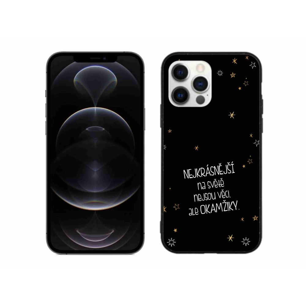 Gél borítás mmCase iPhone 12 Pro Max készülékhez - Idézet 4 fekete háttér