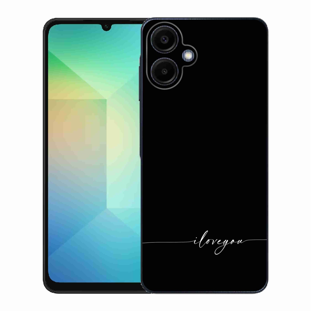 Gél borítás mmCase Samsung Galaxy A06 4G - I love you fekete háttérrel