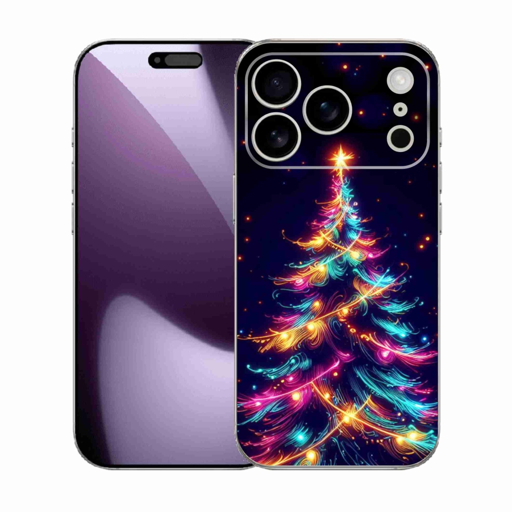 Zselés borítás mmCase iPhone 17 Pro készülékhez - neon karácsonyfa