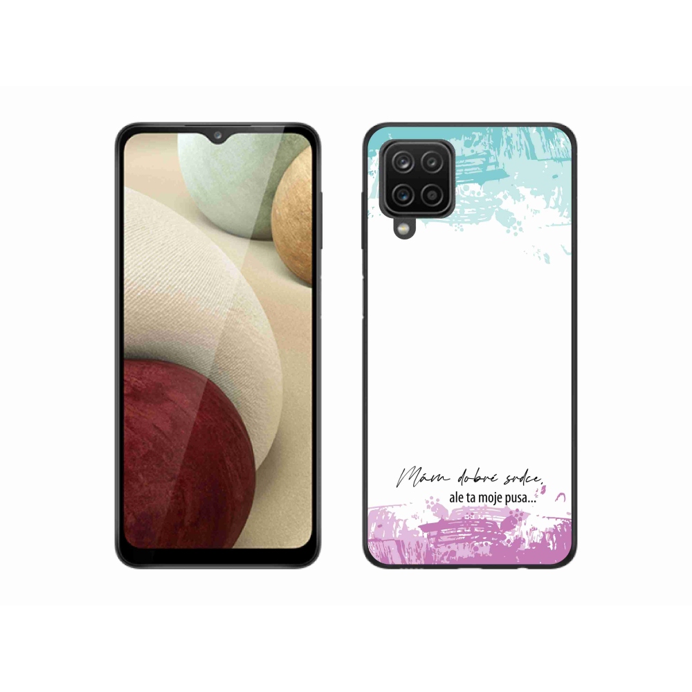 Gél borítás mmCase Samsung Galaxy A12 készülékhez - vicces szöveg 3 fehér háttér