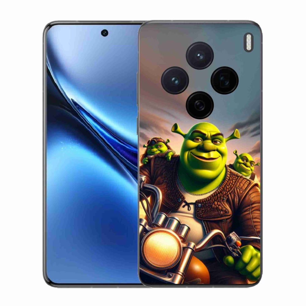 Zselés borítás mmCase a Vivo X200 5G-hez - Shrek egy motorkerékpáron