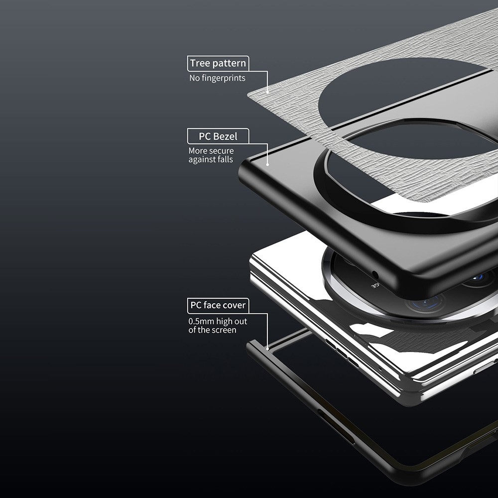 Aitotom műanyag borítás műbőrrel a Huawei Mate X6-on - szürke