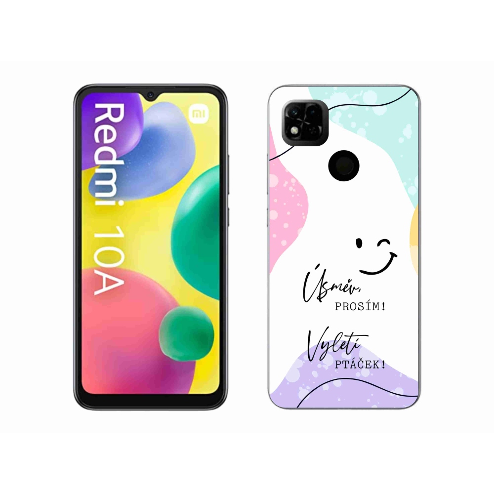 Gél borító mmCase a Xiaomi Redmi 10A számára - vicces szöveg 4 fehér háttérrel