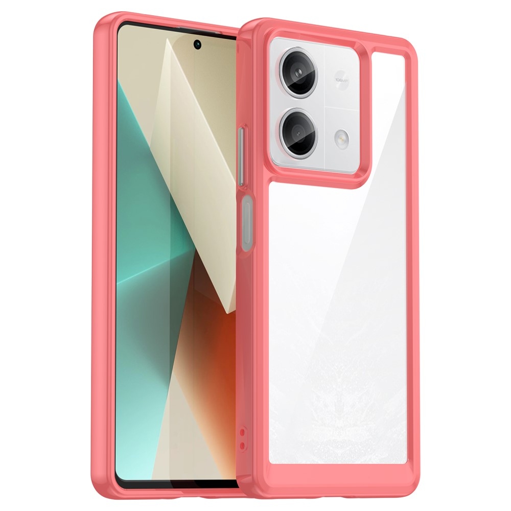 Gél tok fix hátlappal a Xiaomi Redmi Note 13 5G-re - piros színű