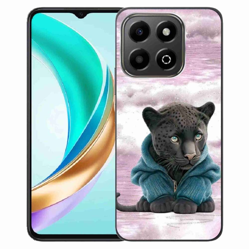 Zselés borítás mmCase a Honor X6b készülékhez - fekete párduc pulóverben