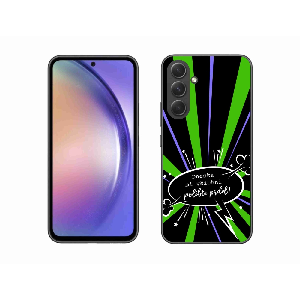 Gél borító mmCase Samsung Galaxy A54 5G - vicces szöveg 15 fekete háttérrel