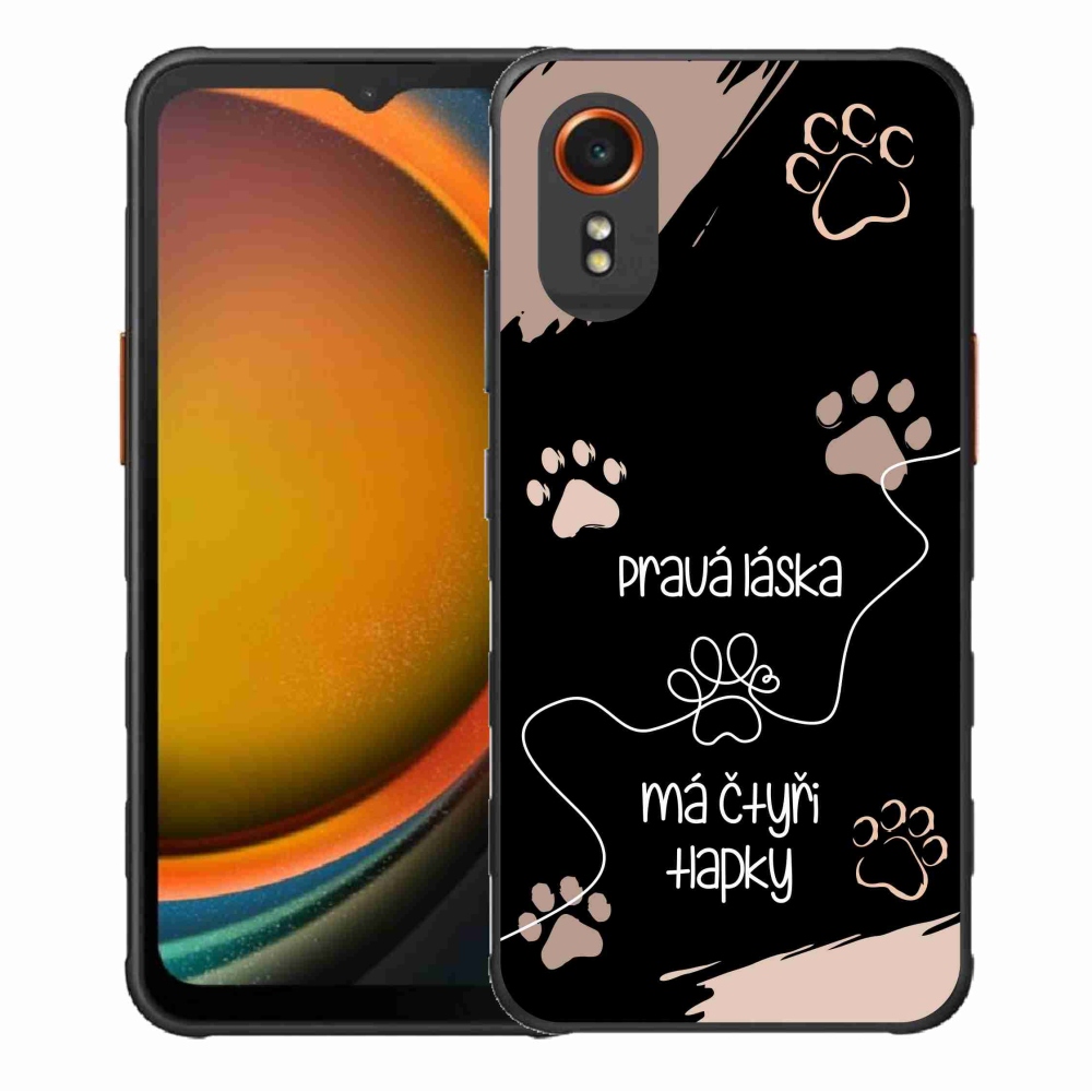 Gél borítás mmCase Samsung Galaxy Xcover 7 készülékhez - kutya motívum 1 fekete háttér