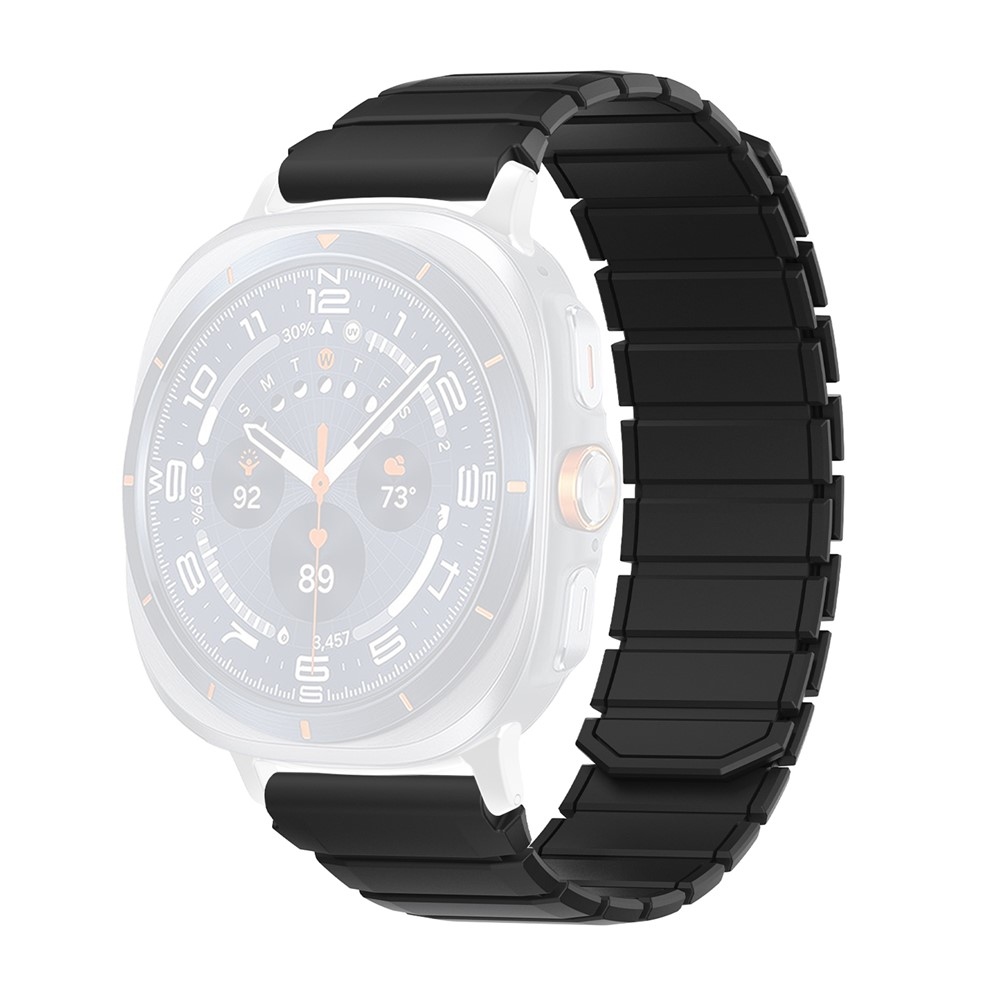 Magnete szilikon karkötő a Samsung Galaxy Watch9 40 mm/44 mm, Watch8 44 mm/40 mm és Watch8 Classic 46 mm modellekhez – fekete