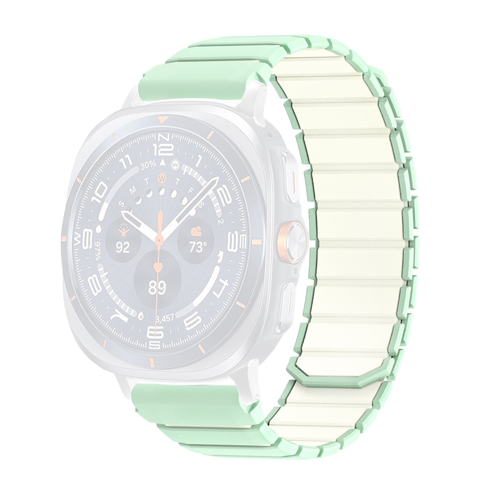 Magnete szilikon karkötő a Samsung Galaxy Watch9 40 mm/44 mm, Watch8 44 mm/40 mm és Watch8 Classic 46 mm modellekhez – kék-zöld