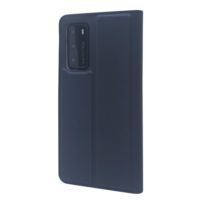 Mágneses PU bőr pénztárca tok a Huawei P40-hez - sötétkék