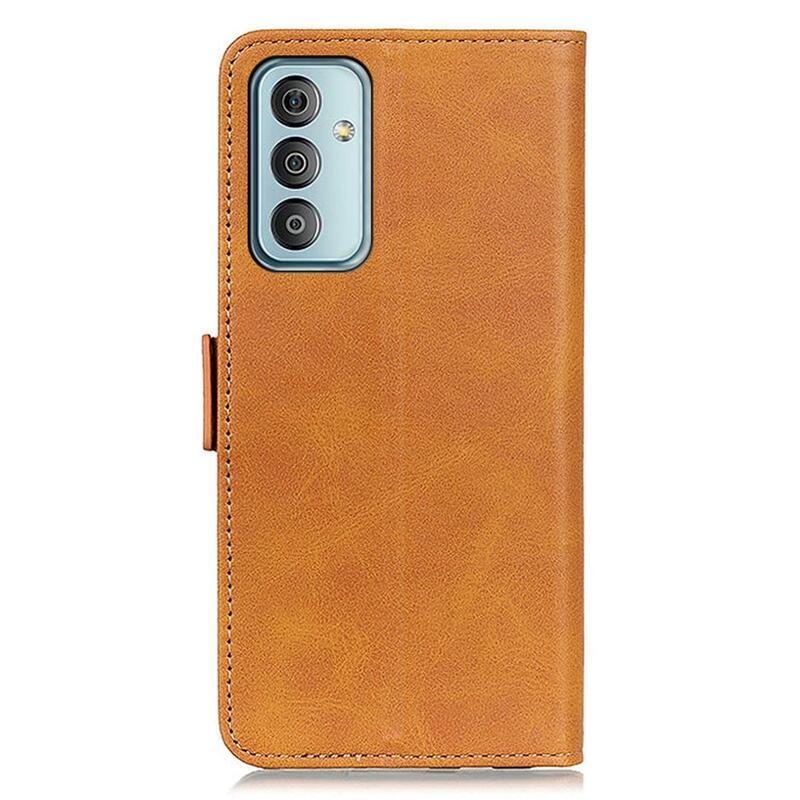 Mágneses PU bőr pénztárca tok Samsung Galaxy M23 5G-hez - barna