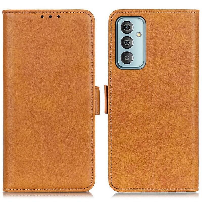 Mágneses PU bőr pénztárca tok Samsung Galaxy M23 5G-hez - barna