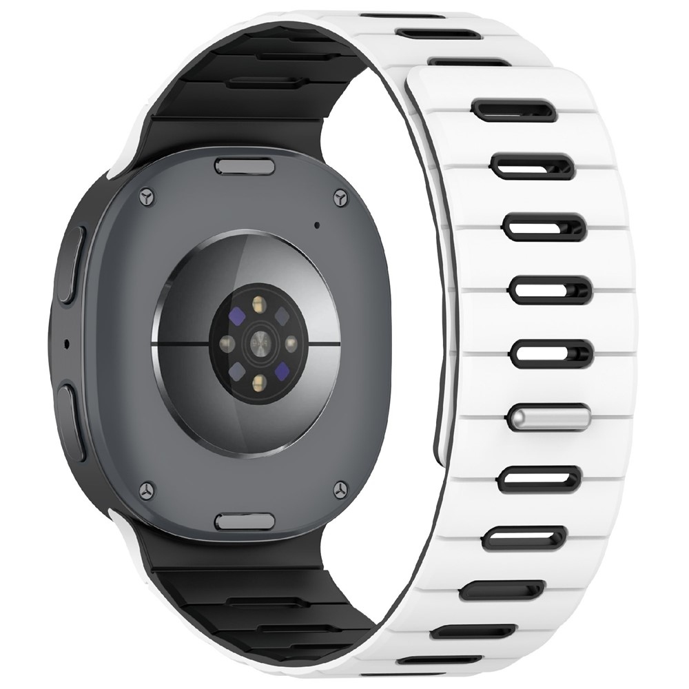 Mágneses szilikon karkötő a Samsung Galaxy Watch9 40 mm/44 mm, Watch8 44 mm/40 mm és Watch8 Classic 46 mm modellekhez – fehér/fekete